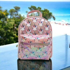 OMG Brand, Unicorn Print, Mini Backpack, Travel and Overnight, Pink, Sequin